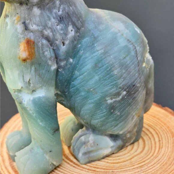 Amazonite & Quartz Cat Figurine | 324g Crystal Sculpture | Healing Animal Totem - Picture 9 of 17